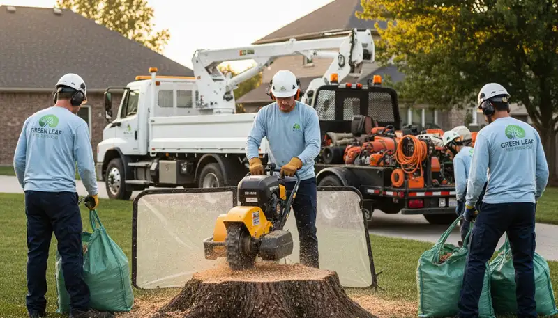 Professional stump removal service in Burlington, NC clearing yard safely by Chop Chop Tree