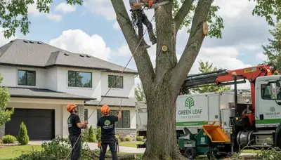 Arborists performing professional tree removal service in Burlington, NC