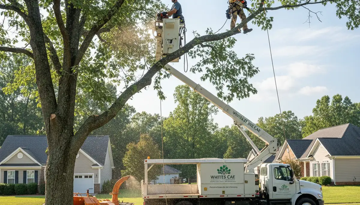 Professional tree removal service in Burlington NC clearing hazardous trees safely